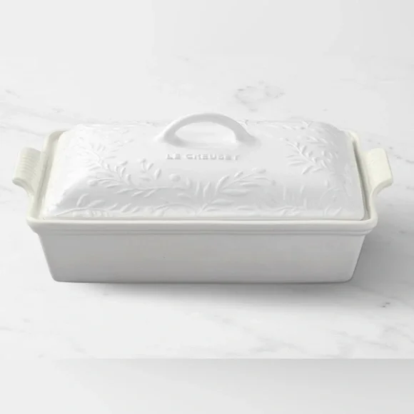 LID ONLY! Le Creuset Olive Branch Heritage Stoneware Rectangular Casserole Cover - Picture 3 of 3